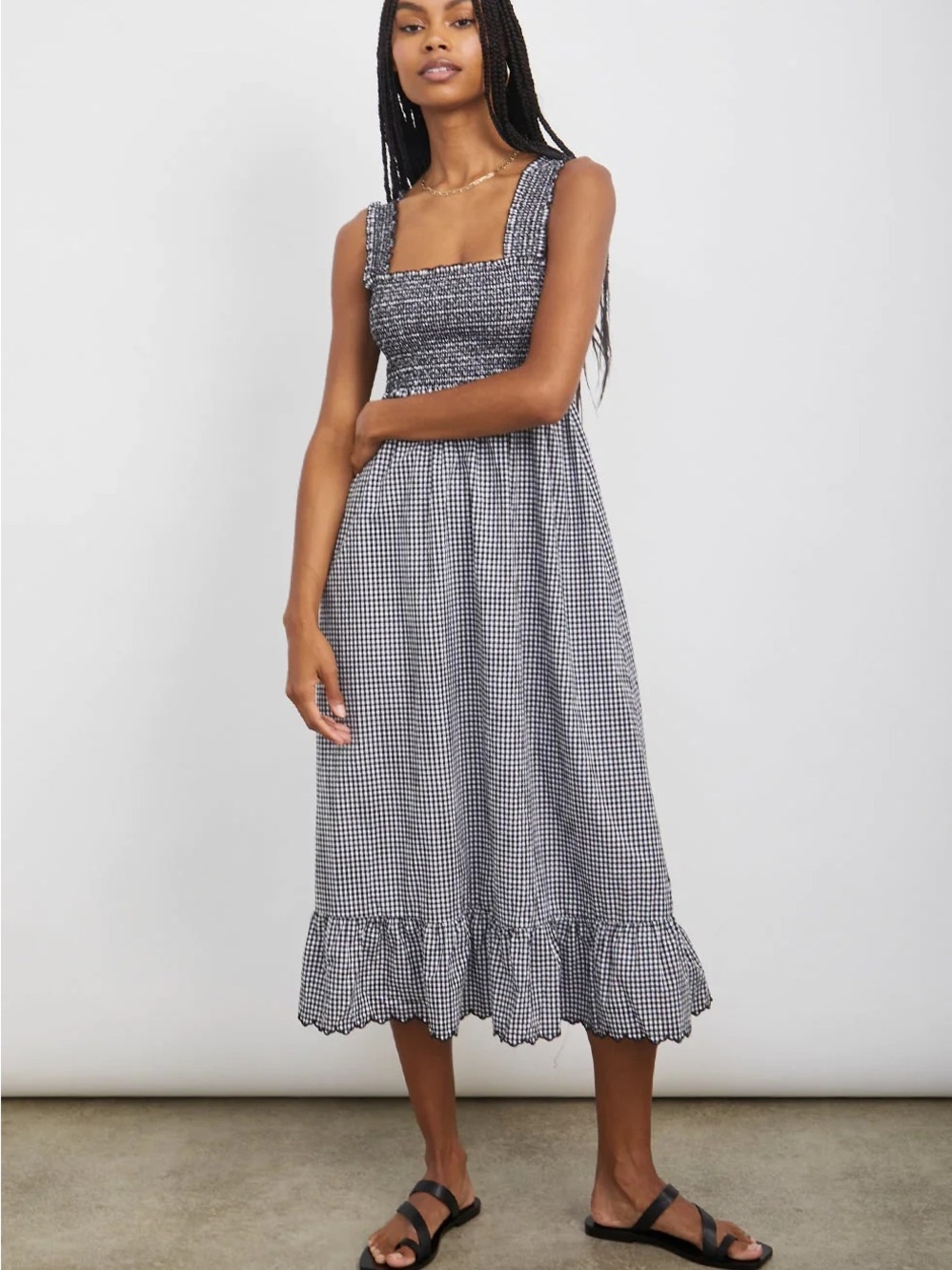 Rails rumi gingham midi dress size small